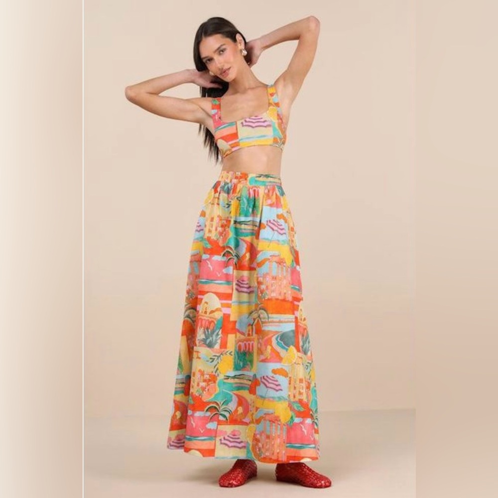 New Show Me Your Mumu Pisa Skirt Postcards from Italia with Pockets Size Medium - Picture 16 of 16